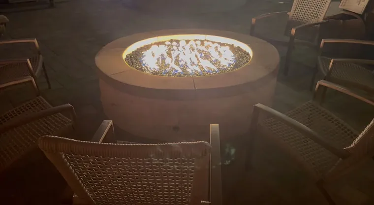 Custom fire pit feature in Castaic, CA